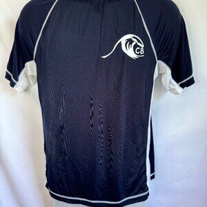 Crazy 8 Wave C8 Rash Guard Swim Shirt Teen Boys Sz 14 Blue & White